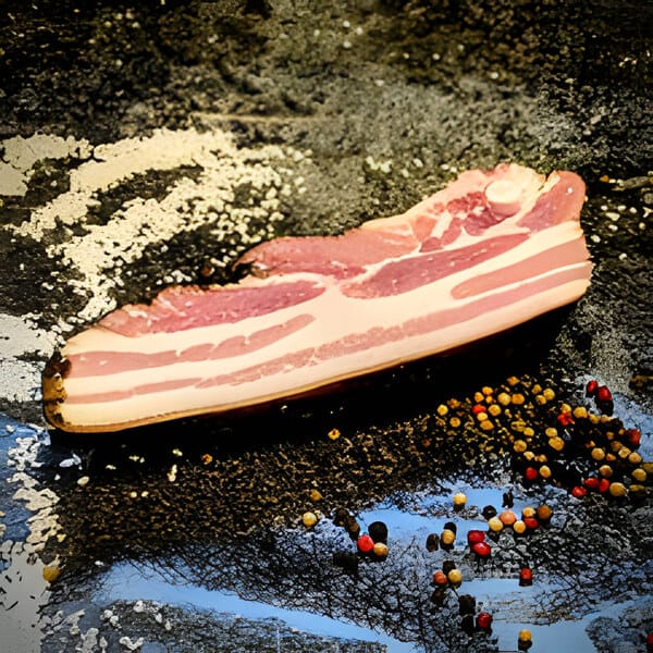 Schwarzgeräuchertes vom Bauch ca. 300g/Stück – frisch vom Metzger