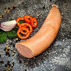 Streichwurst im Ring geräuchert ca. 500g/Stück – Detailansicht